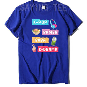 K-Pop Moda para Fãs de K-Drama Coreano & KPop T-Shirt Presente Meninas Moda Coreia do Sul Roupas Life Style Gráfico Tee Casual Top