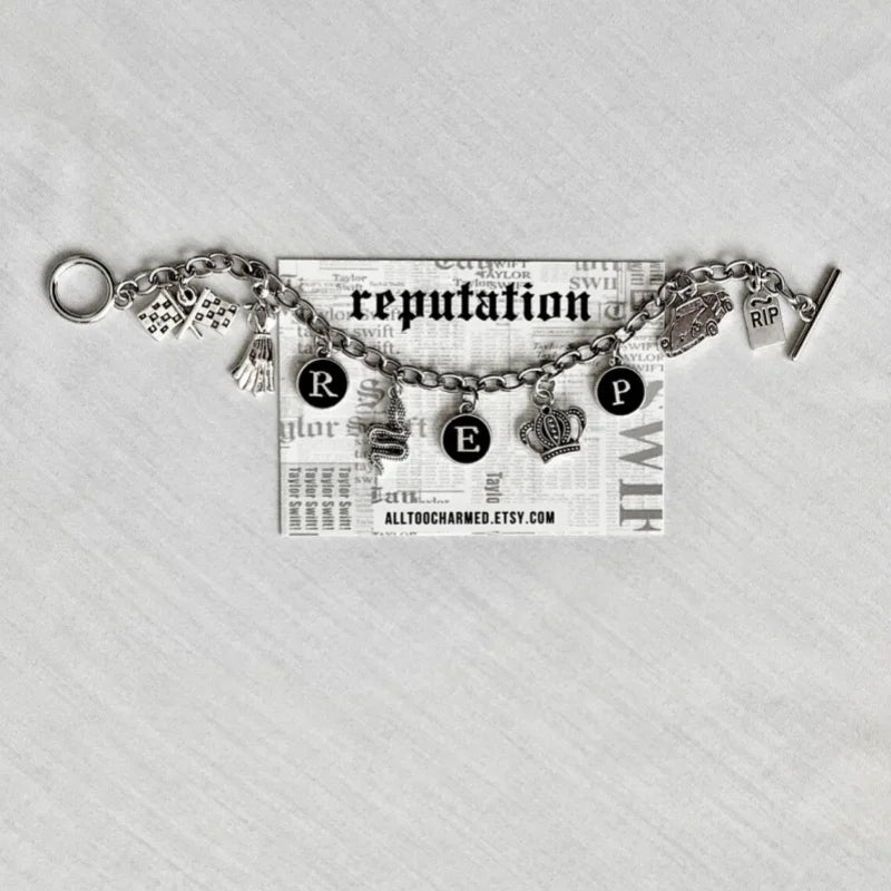 Pulseira de reputação taylor swift álbum de reputação inspirado antigo rep charme pulseira er taylor swiftie presente eras merch rep tv