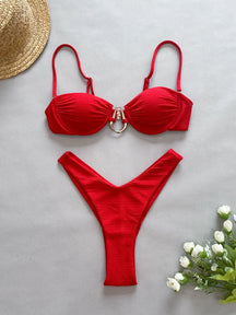 Conjunto de biquíni sexy push up para mulheres, maiô brasileiro, moda feminina, roupa de banho monocromática, moda praia brilhante, 2021