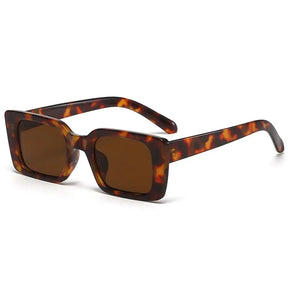 Vintage Praia/Viagem Gradiente Moda Feminina Retângulo Leopardo Óculos de Sol Shades Square Sunglasses