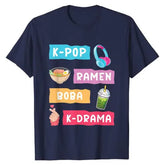 K-Pop Moda para Fãs de K-Drama Coreano & KPop T-Shirt Presente Meninas Moda Coreia do Sul Roupas Life Style Gráfico Tee Casual Top