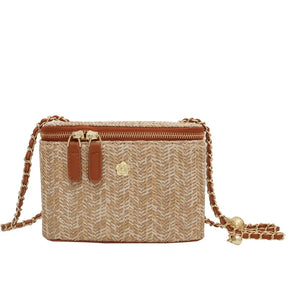 Mini balde de palha bolsa crossbody para mulher 2021 verão tecer bolsas de marca feminina e bolsas moda corrente simples sacos de ombro