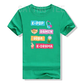 K-Pop Moda para Fãs de K-Drama Coreano & KPop T-Shirt Presente Meninas Moda Coreia do Sul Roupas Life Style Gráfico Tee Casual Top