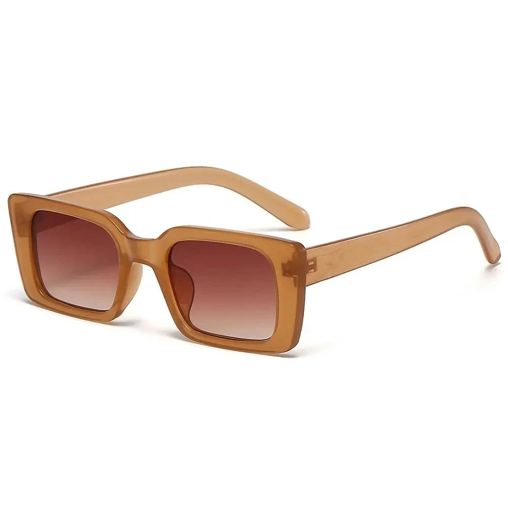 Vintage Praia/Viagem Gradiente Moda Feminina Retângulo Leopardo Óculos de Sol Shades Square Sunglasses