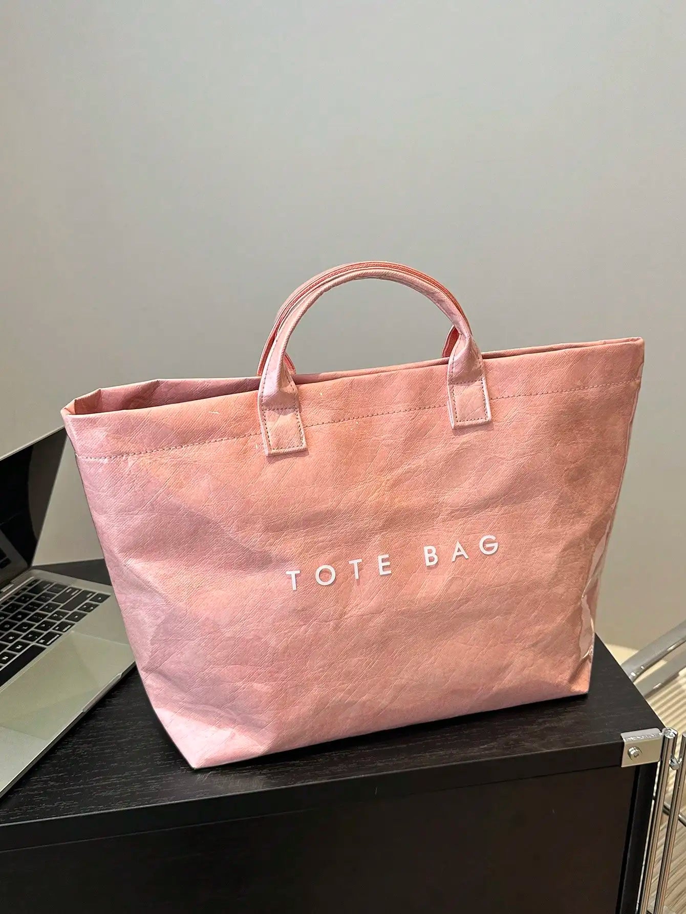 Bolsa de geléia de PVC impermeável de grande capacidade com alças, sacola elegante, bolsa de impressão casual vintage transparente na moda